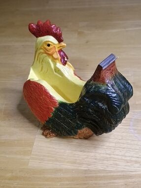 Decorative Vintage Figi Rooster Tape Dispenser in Yellow, Red & Green